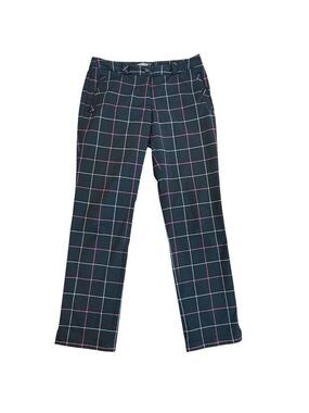 Nike Golf Tour Performance women’s black plaid check window pane pants Sz 10